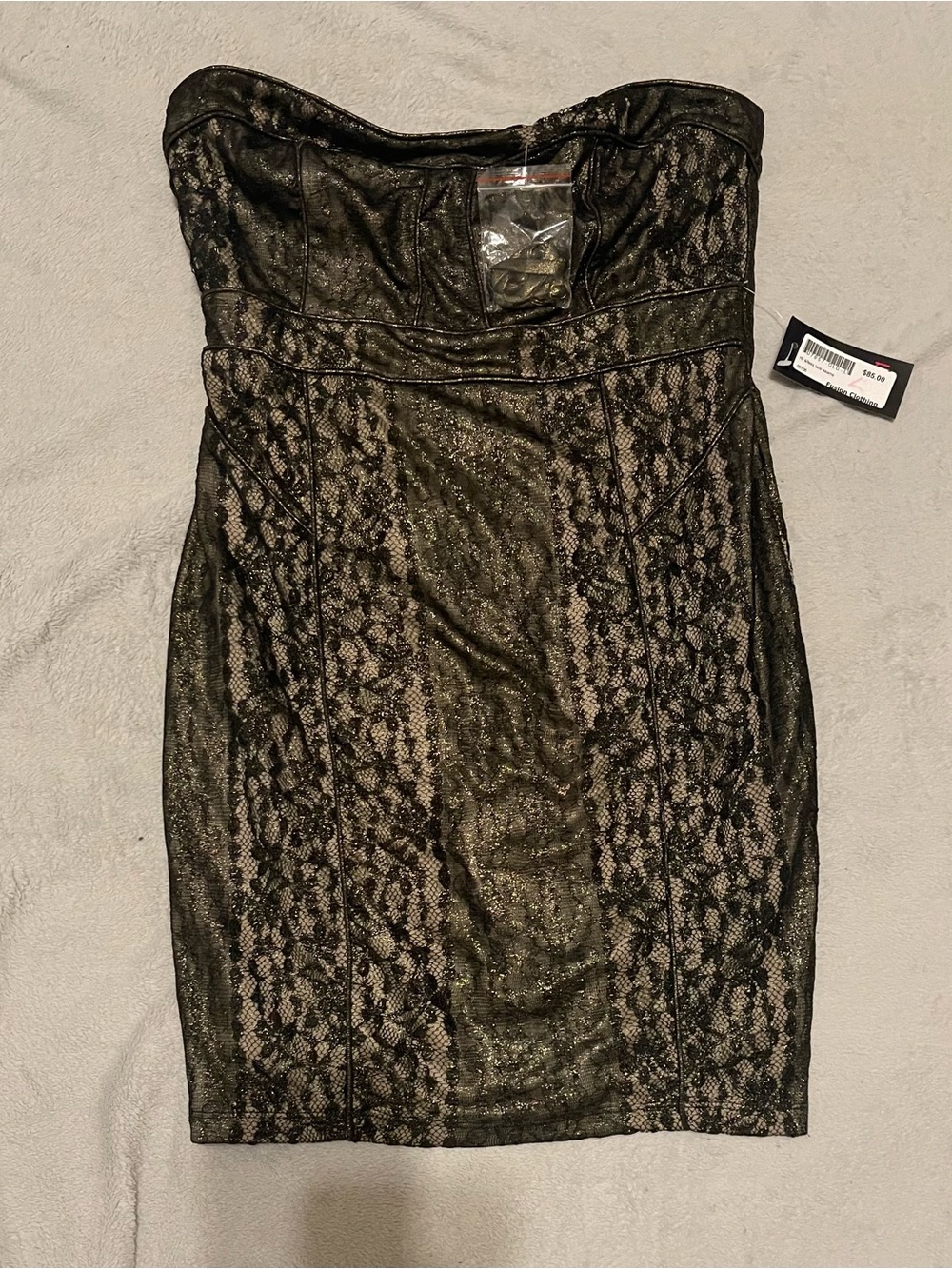 Vintage Y2K Nikibiki Black Lace Bodycon Dress With Detachable Straps L NWT